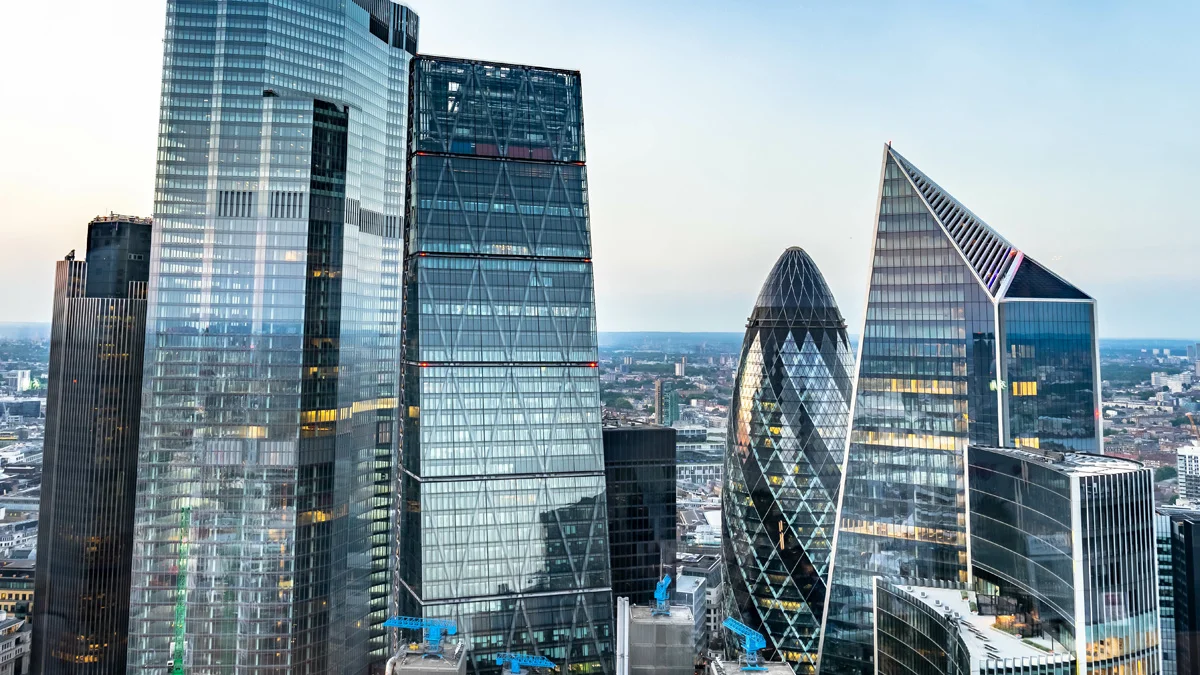 London skyline, city escape at sunset