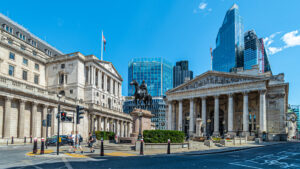 Bank of England und Royal Exchange in London