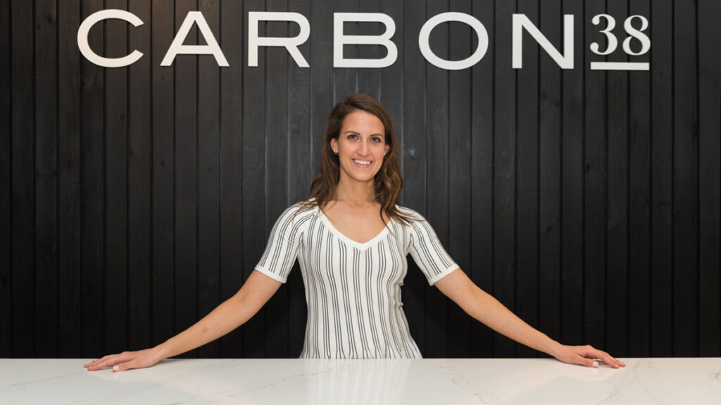 Carbon38 Co-Founder Katie Warner Johnson attends the Carbon 38 Grand Opening Celebration