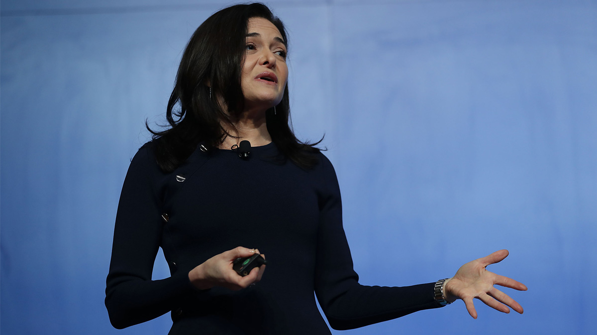 Facebook Chief Operating Officer Sheryl Sandberg speaks during a Facebook Community Boost event