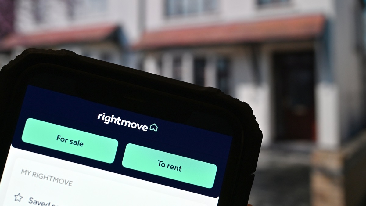 The rightmove app on a mobile phone