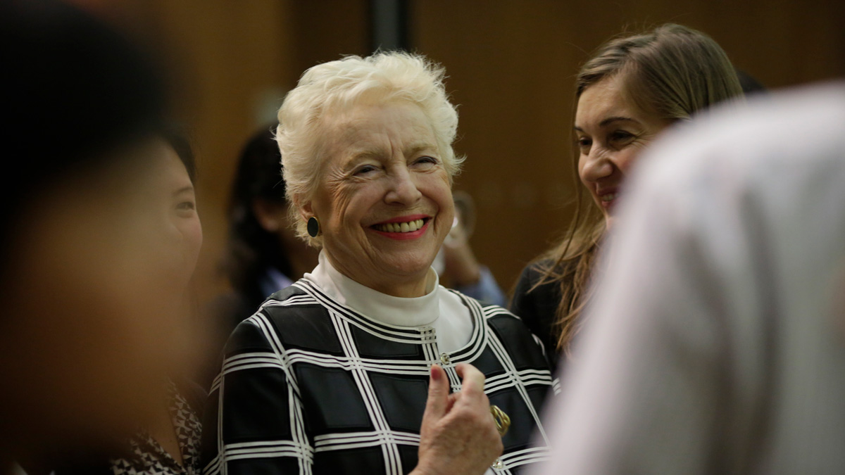 Dame Stephanie Shirley at LSE smiling