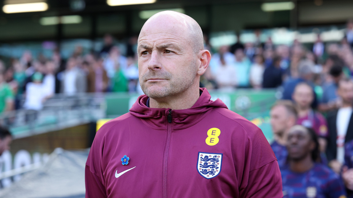 Lee Carsley Interim Head Coach of England looks on