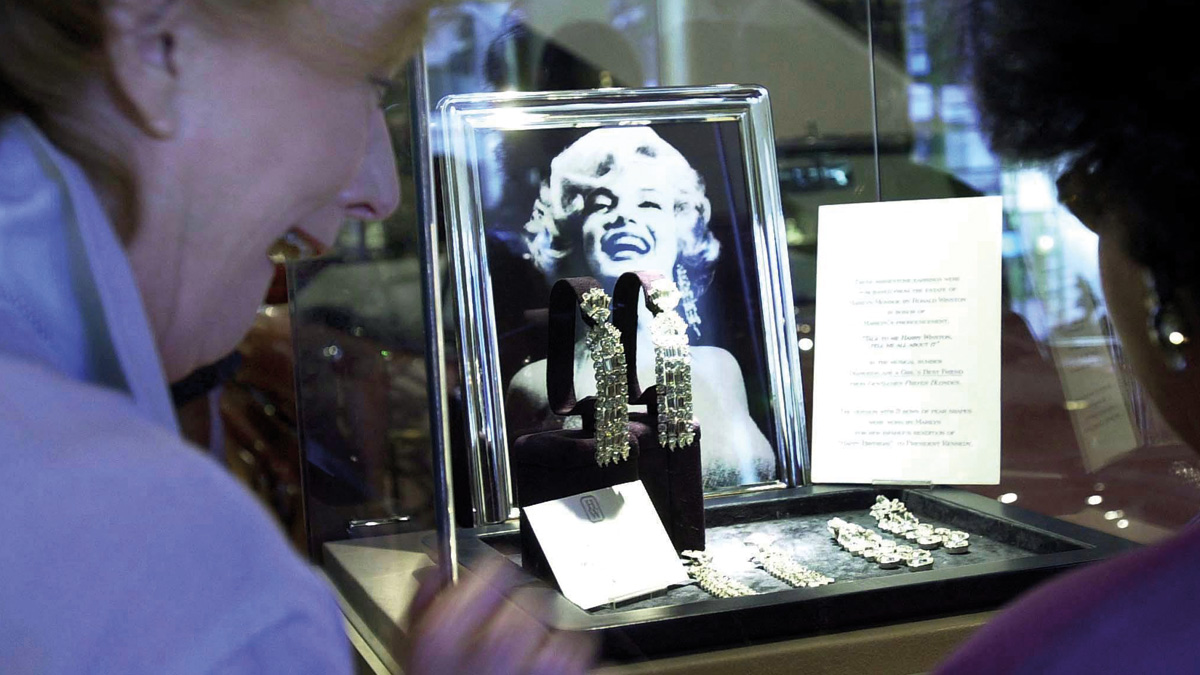 Buyers view diamond earrings Marilyn Monroe wore to sing Happy Birthday to US president Kennedy