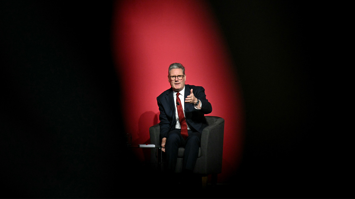 Britain's Prime Minister Keir Starmer speaks at the annual Labour Party conference