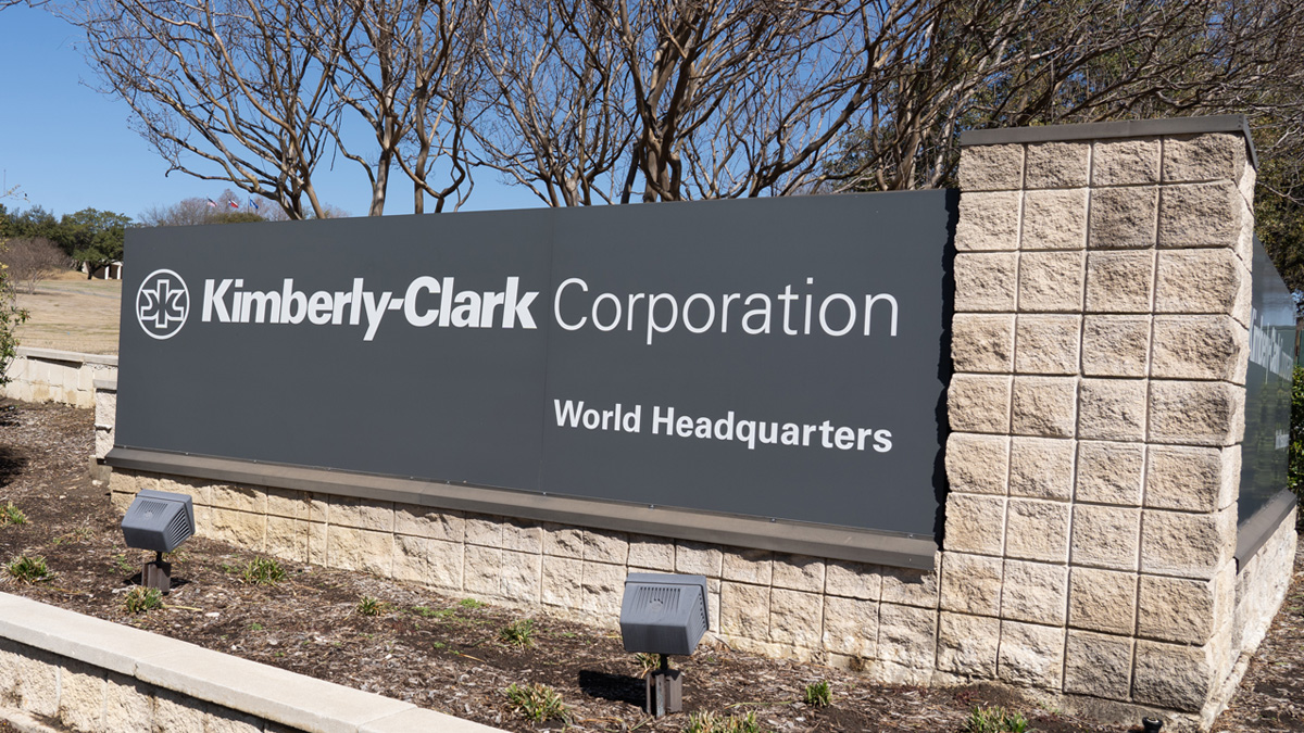 Kimberly-Clark Corporation’s sign at its headquarters in Irving, Texas