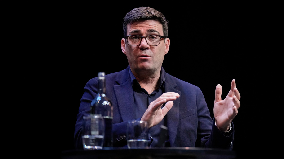 Andy Burnham at a conference