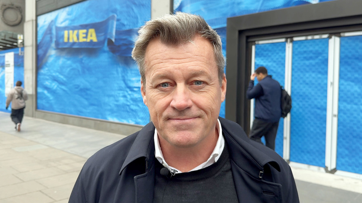 Jesper Brodin outside Ikea's new Oxford Circus location in London