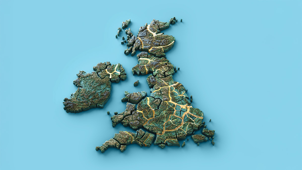 Broken map of the UK